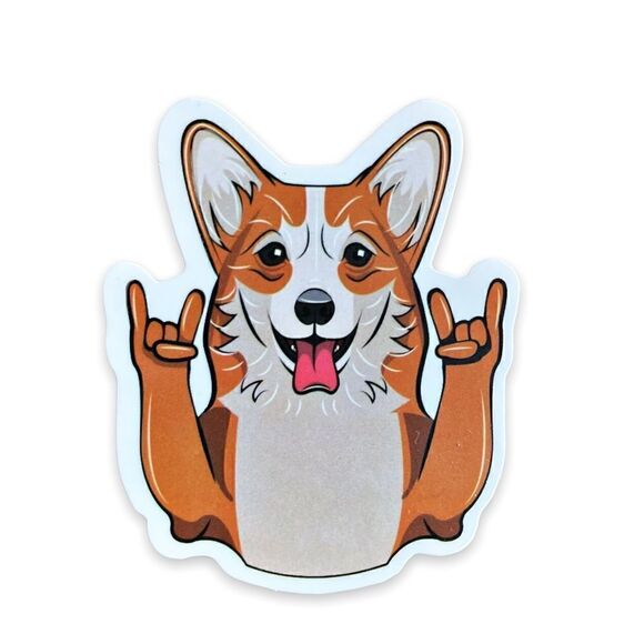 Peace Out Corgi Sticker  - Picture 1 of 7